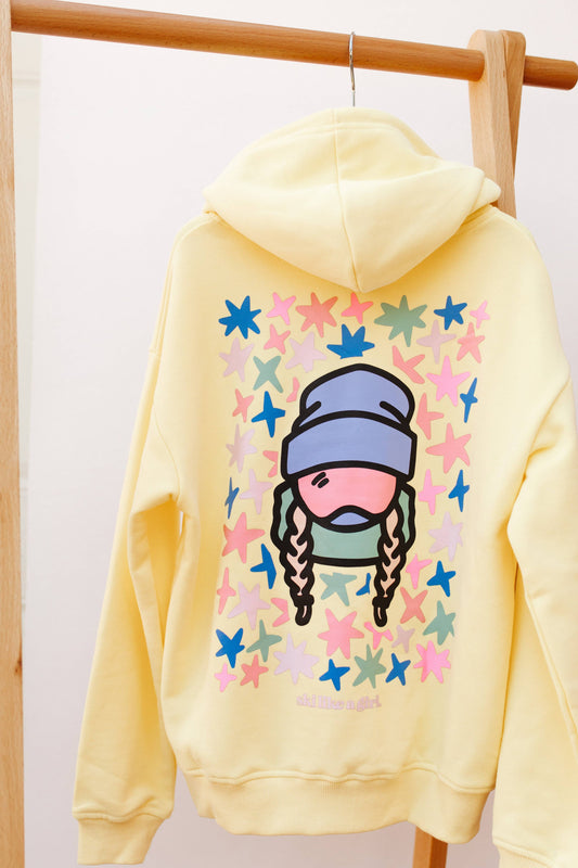 Youth Ski Like a Girl Star Hoodie - Butter