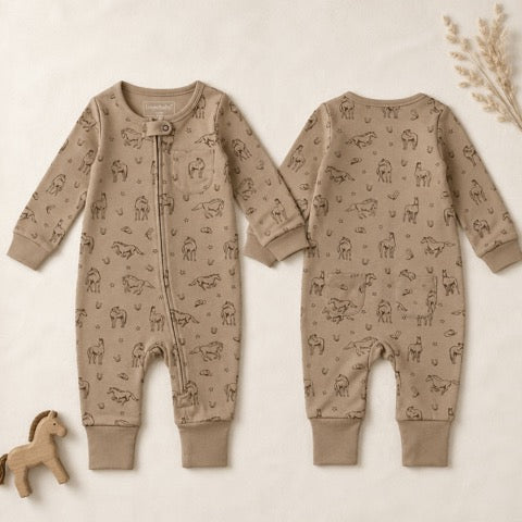 Organic Footless Zipper Romper